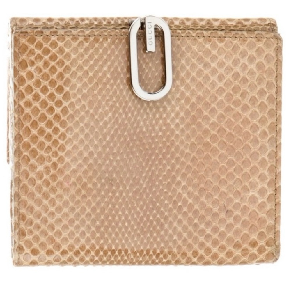 ♦️HTF♦️GUCCI SNAKESKIN COMPACT WALLET WITH HOOK
